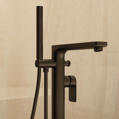 Suburb Floor Standing Bath Shower Mixer - Matte Black